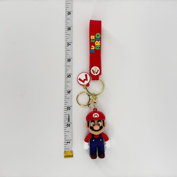 Super Mario Keychain with Figure and Strap | Cute Nintendo Mario Key Holder Gift - Picture 2 of 8